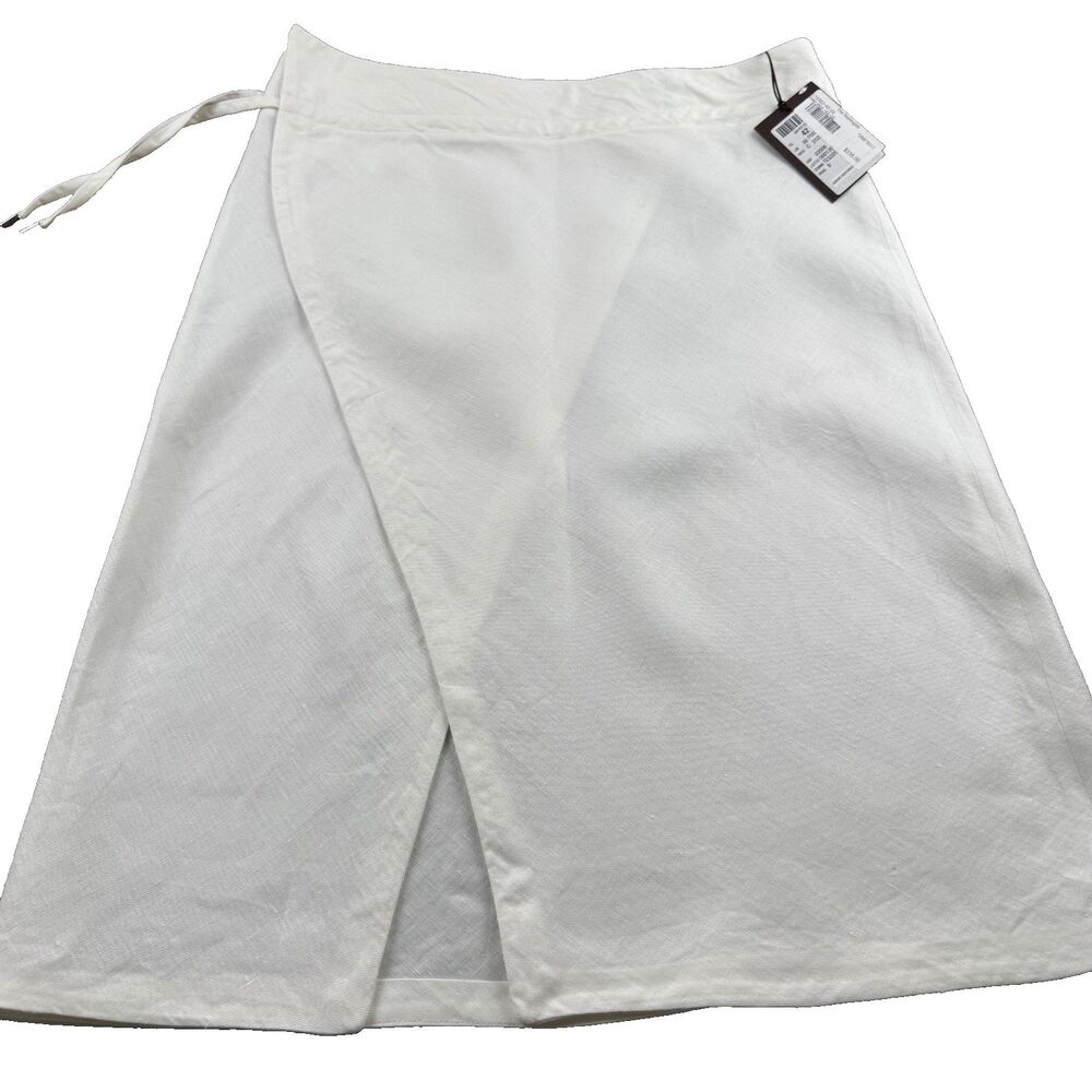 POSTCARD The Startingate Wrap Around Linen Skirt Women's 6 White NEW $235